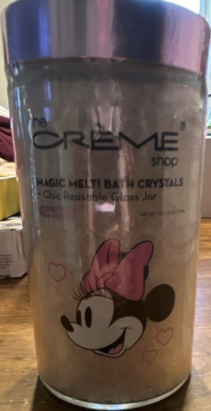 the Crème shop Magic Melti Bath Salts, Reusable Glass Jar, Minnie Mouse