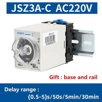 1 Pc. New JSZ3A-C Time Delay Relay Controller 220VAC 0.5-5s/50s/5min/30min