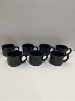 Bennington Vermont Pottery Elements Black Agate 7 Tea, Coffee Cup, Mugs 8 Oz