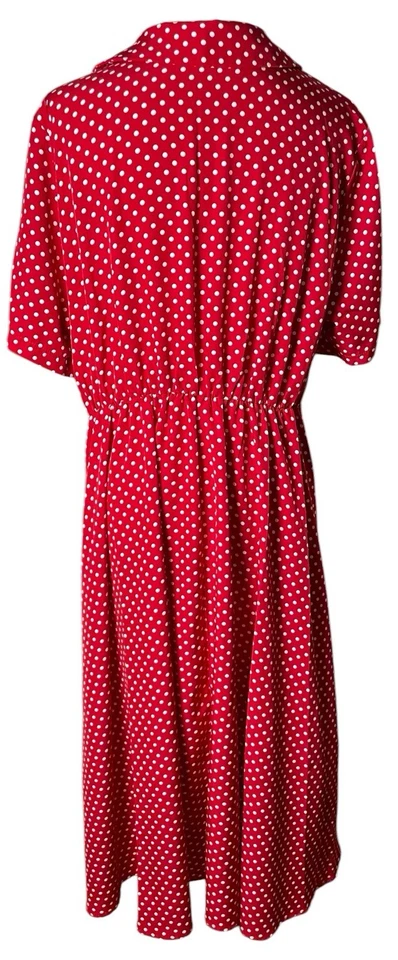 Vestido de té rojo blanco a lunares retro años 40 50 Rockabilly estilo pin up talla 1XL USADO EN EXCELENTE ESTADO Foto 3 de 4