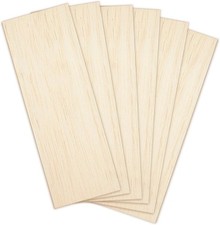 Balsa Wood Sheets Unfinished Thin Wood Pieces for Crafts 1/16 Thick 12x4 - Pac