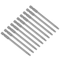 "10Pcs 100Mm Long 1/4\" Hex Shank T20 Torx Screwdriver Bits S2 High Alloy Steel"