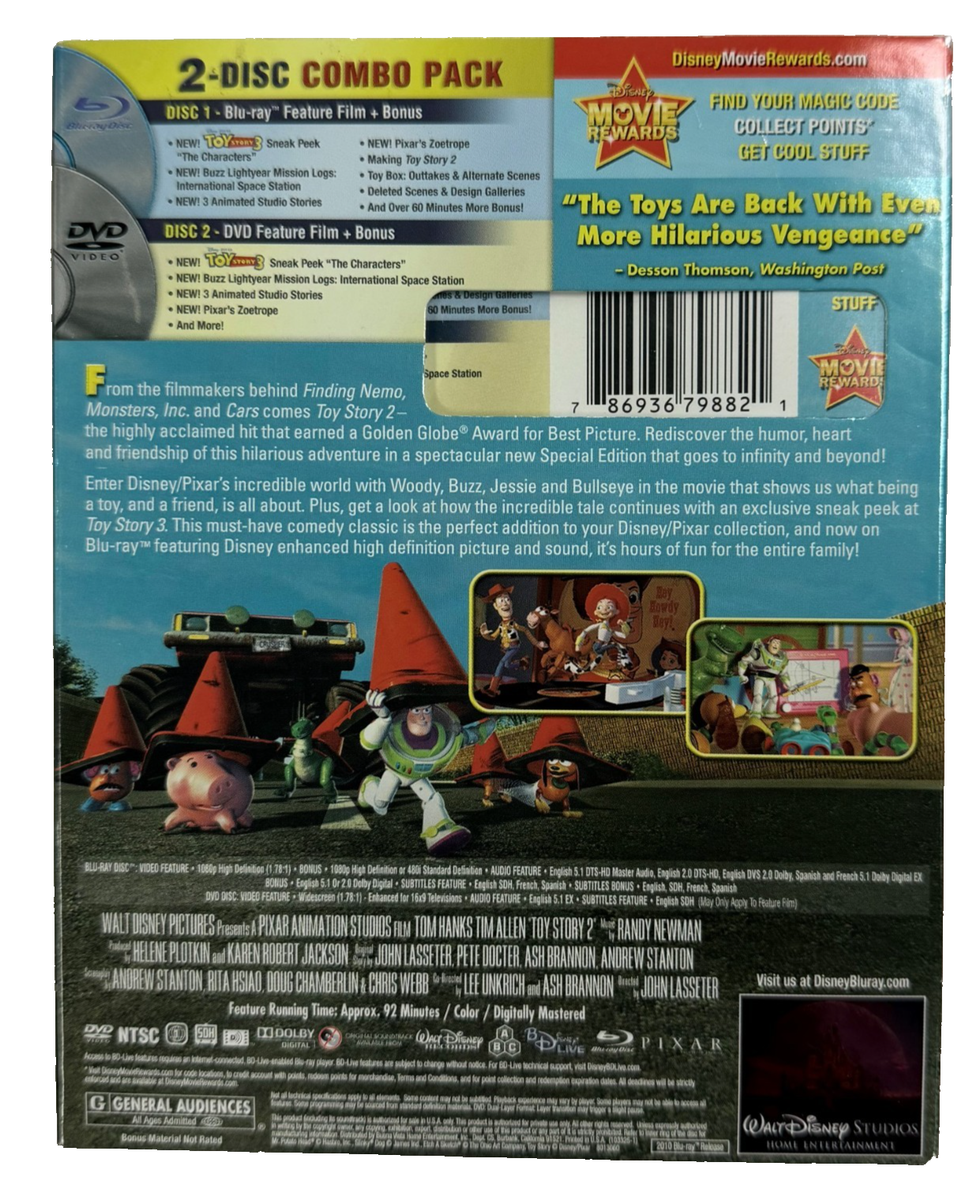 Toy Story 2 (Blu-ray/DVD, 2010, 2-Disc Set, Special Edition) for