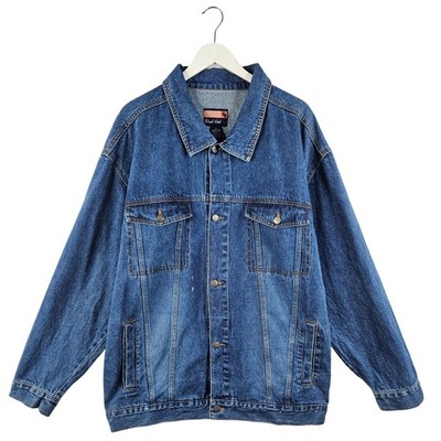 Vintage Regal Wear Jeansjacke Herren Oversized Knopfleiste Blau Größe XL