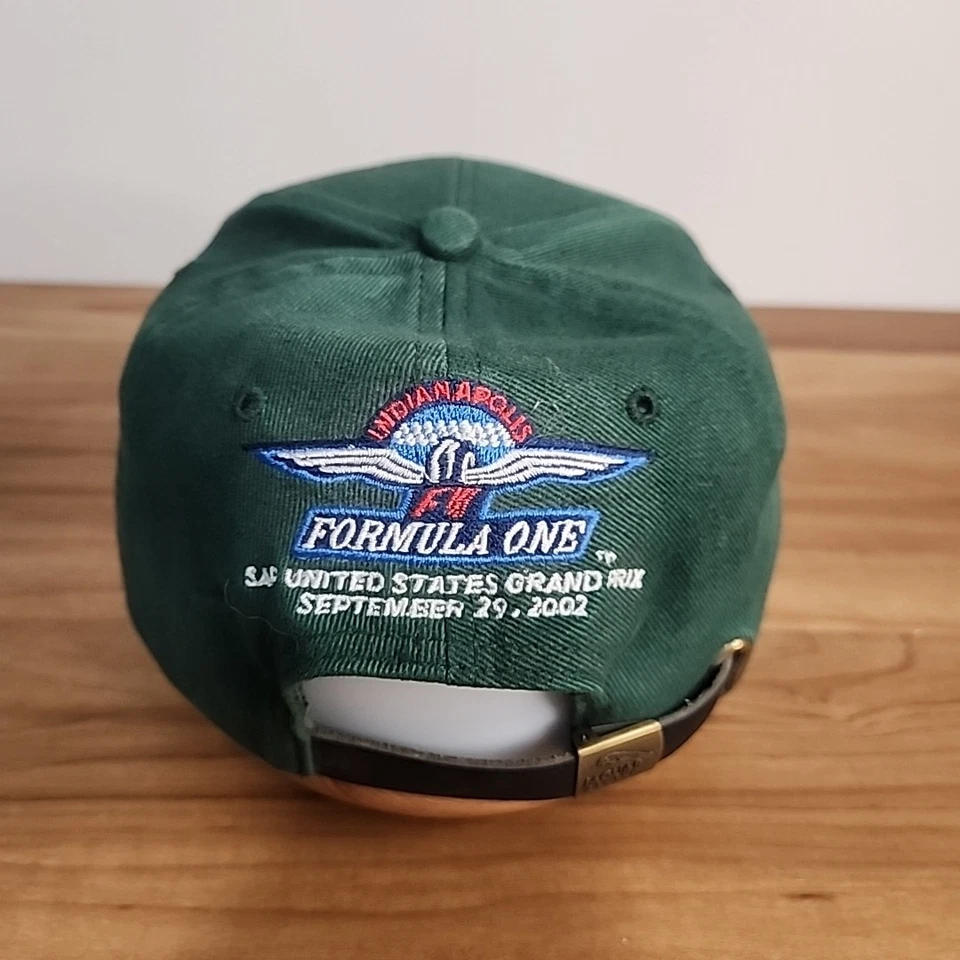 De colección 2002 Fórmula Uno Gran Premio Jaguar Racing Cuero Correa Sombrero Verde Foto 2 de 4