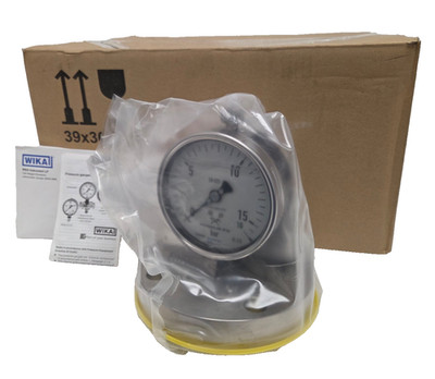 Sealed Wika 432.50 Diaphragm Pressure Gauge, 2'' cnx, 16bar, CL150 RF, PTFE, SIL