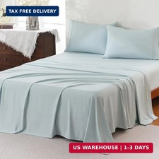 Full Sheet Set,4 Pieces Hotel Luxury Breathable Soft Microfiber Bedsheets, Anti