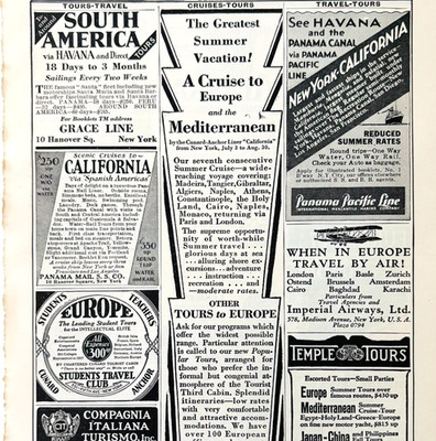 1928 Scribner Page Transport Travel Advertisements Lines Ships Cruises DWD22C