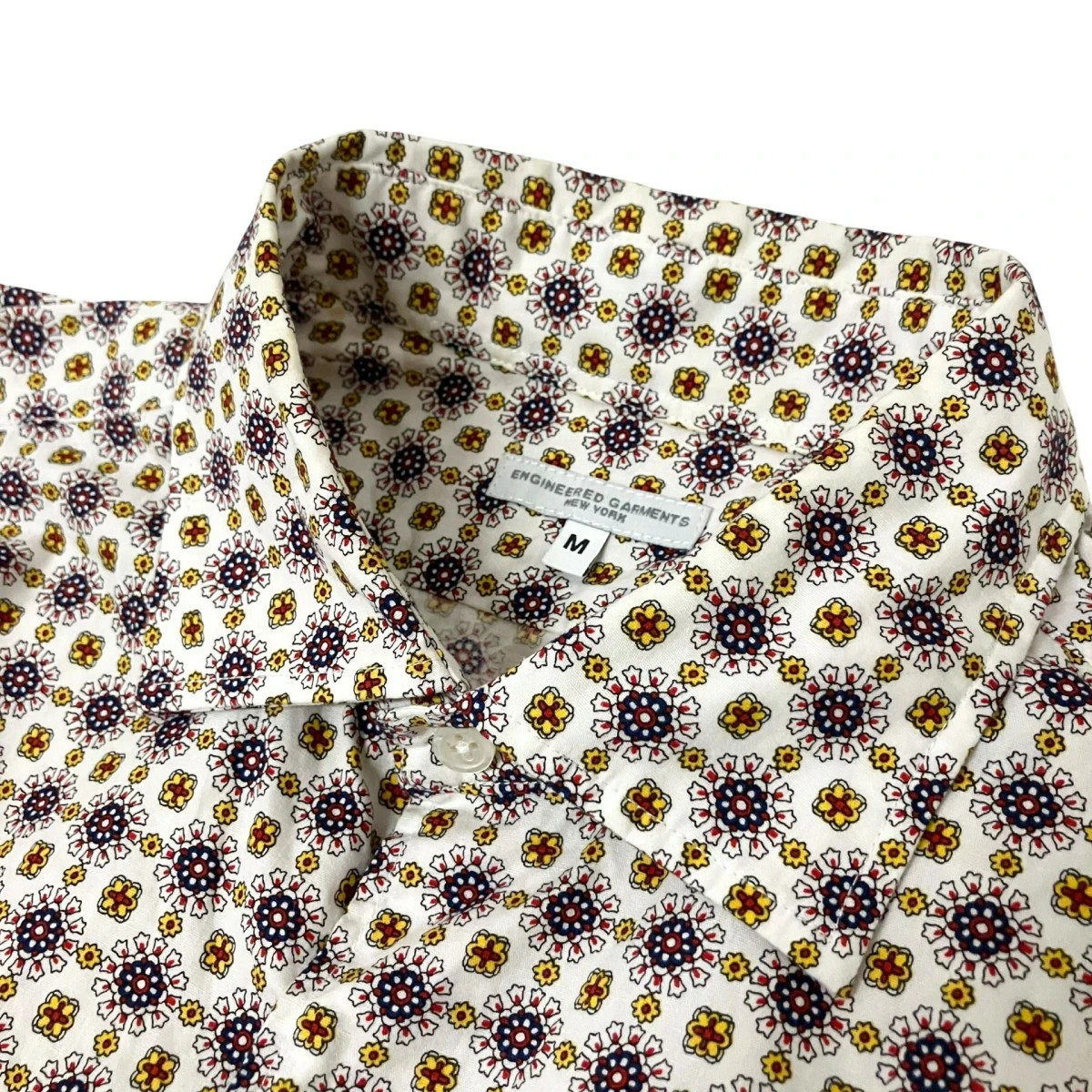 Engineered Garments Switched Pattern Long Sleeve Shirt Size M Cotton Yellow View 3
