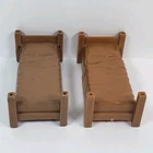 Vintage Marx Early Fort Apache Brown Beds Bunkhouse Hard Plastic
