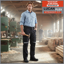 HERO LUCAN | Workwear | Cargo Flex | Black | Straight Fit | Herren Arbeitshose