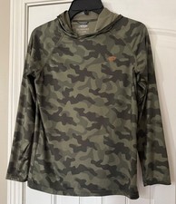 AFTCO Boys Youth Large Tactical Camo Fishing Hoodie UPF 50 EUC