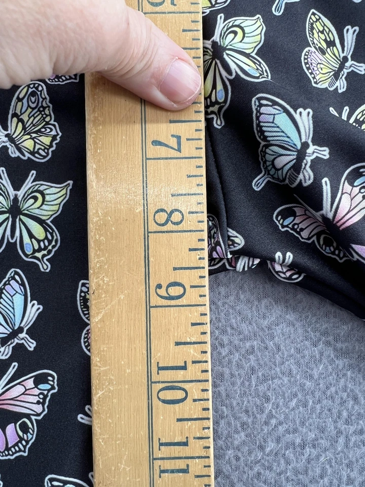 Leggings Terez Niñas 10/12 Negro Mariposa Dijes Estampado Hecho en EE. UU. Elástico Yoga Foto 4 de 4