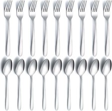 24 Pcs Forks and Spoons Silverware Set, Food Grade Stainless Steel Flatware