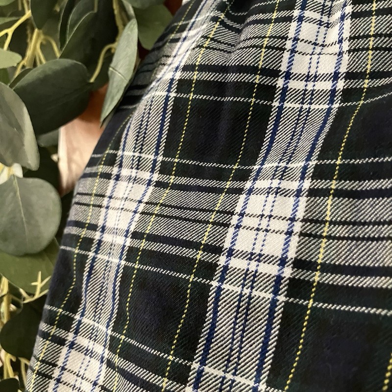 LANDSEND School Uniform Girls Plaid Box Pleat Skirt Navy Green White Yellow