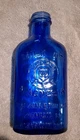 Cobalt Blue Glass Milk of Magnesia Bottle Phillips Vintage 7" Tall Embossed USA