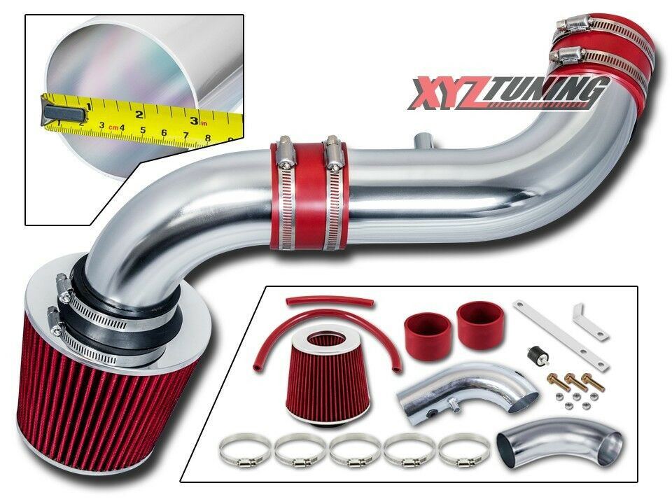 RED 2007 2008 2009 2010 Nitro 3.7L V6 Cold Air Intake Racing System + Filter 3"
