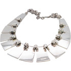 VINTAGE HANDMADE STERLING SILVER PANEL LINK BIB COLLAR 17.5" NECKLACE #7891 — photo 4