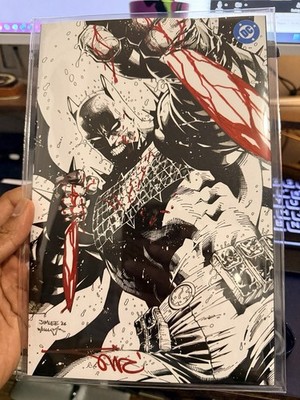 Absolute Batman #22 Alex Sinclair Signed Bloody Remark Jim Lee SDCC B&W Virgin