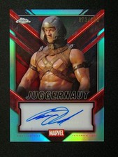 2025 Topps Chrome Deadpool Aaron W. Reed as Juggernaut Aqua Auto /199