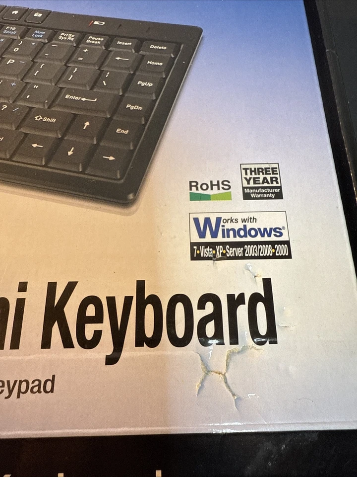 NIB mini multimedia ultraslim keyboard SIIG wireless nano receiver - Image 2 of 4