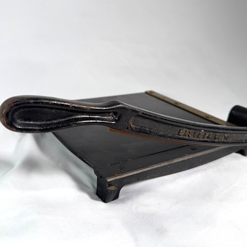 Eastman No 10 Cast Iron Guillotine Paper Cutter Trimmer 10x10 Vintage Brass