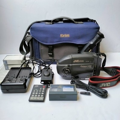 JVC Videomovie GR-AX70 Compact VHS camcorder RC Cassettes Charger Ryka Bag WORKS