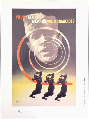 Vintage WWII Your Talk May Kill Your Comrades War Propaganda Bookplate Art Print