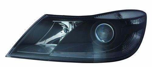 ABAKUS Headlight 665-1118RMLDEM2 Right For Skoda, Black, With Motor, H1 H7