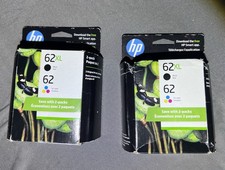 HP N9H67FN 62XL 62 Black High Yield and Tri-Color Combo Pack Cartridges X2