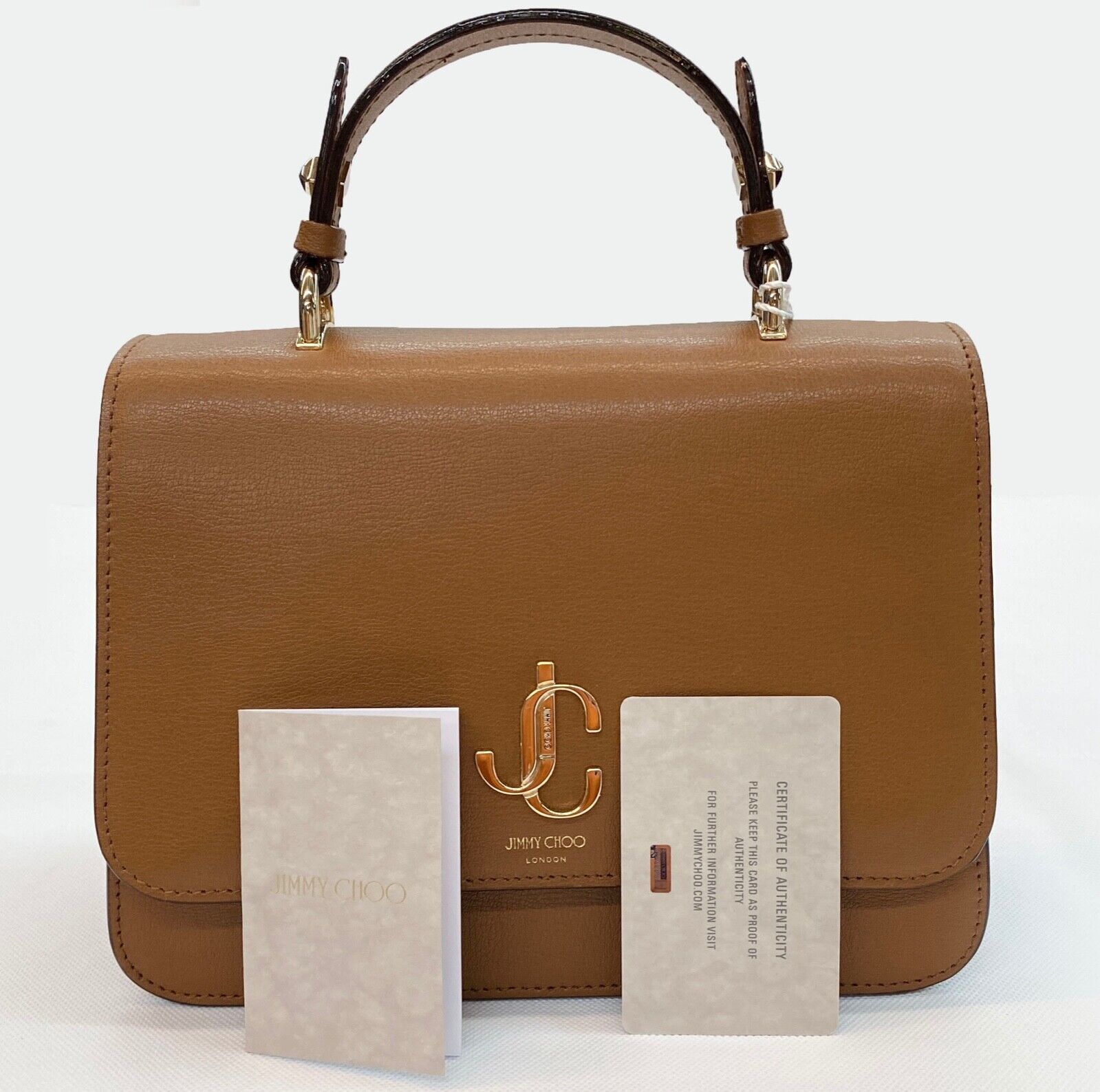 NWT Jimmy Choo Light Grainy Leather Crossbody Handbag w/top handle, Brown  $1495 194611911548 | eBay