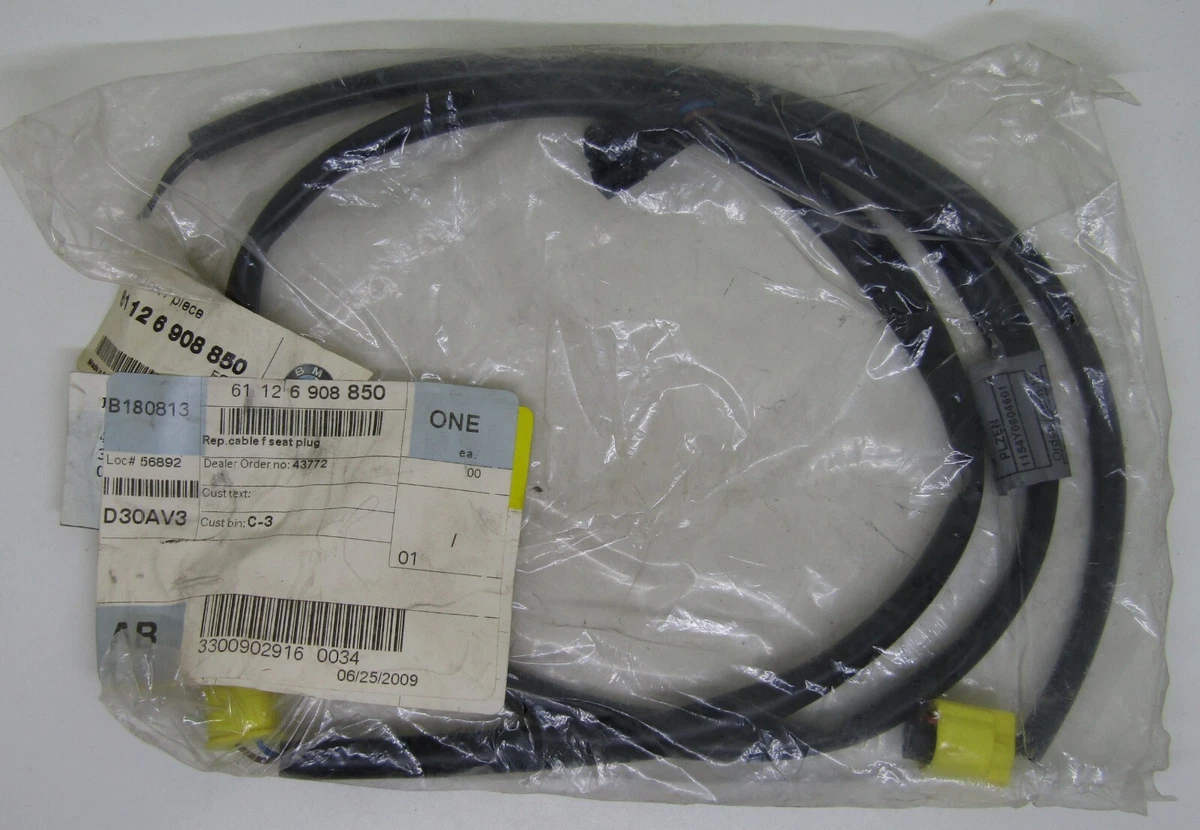 NEW GENUINE BMW OEM FRONT SEAT PLUG CABLE PART NO. 61 12 6 908 850  