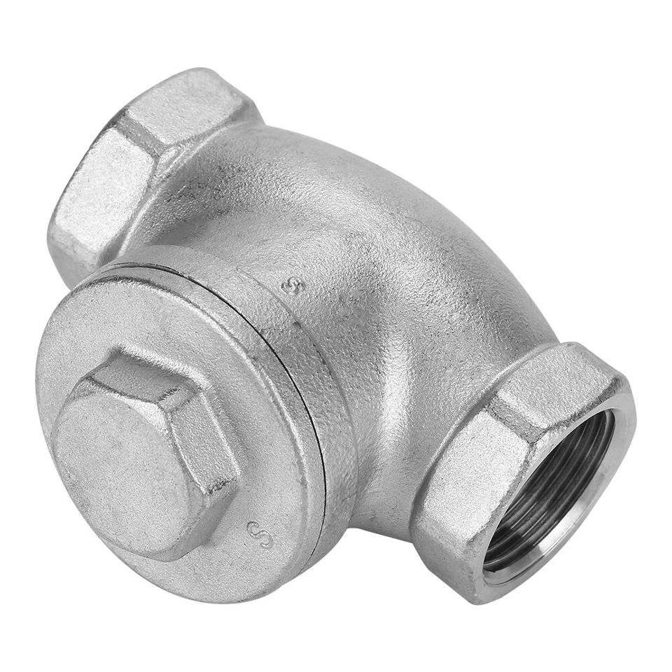 3/4in DN20 Stainless Steel One Way Swing Check Valve Female Thread WOG 200PSI - Image 2 of 4