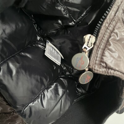Moncler Auburn Genuine Puffer Bomber Ski Jacket Shiny Brown Down