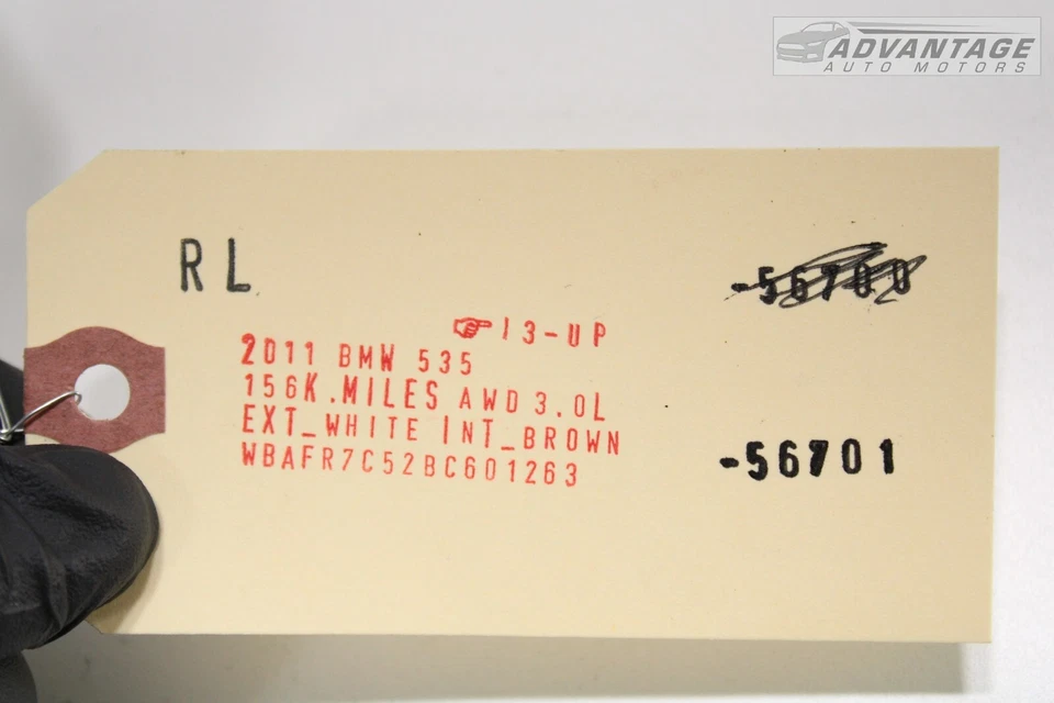 BMW 535I F10 2011-2016 panel de puerta del lado del conductor trasero tirador cuero OEM Foto 4 de 4