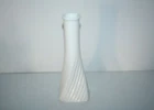 Elegant Bud Vase Wedding White Milk Glass Stylish Draped Ribs Scallop Edge Vtg