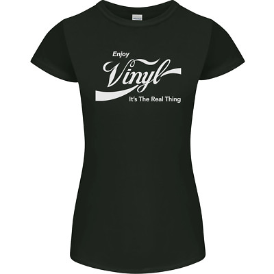 Enjoy Vinyl Dj Djing Decken Mischpult Lustiges Damen Petite Schnitt Maglietta