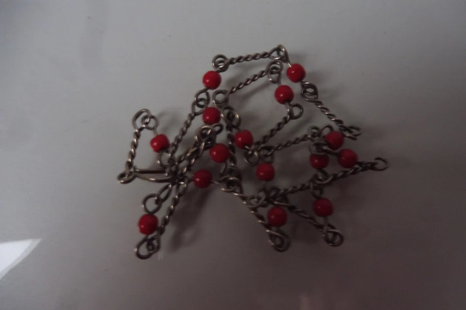 Bella, Vecchio Collana, 835 Argento Con Palline Di Corallo - Immagine 3 di 4