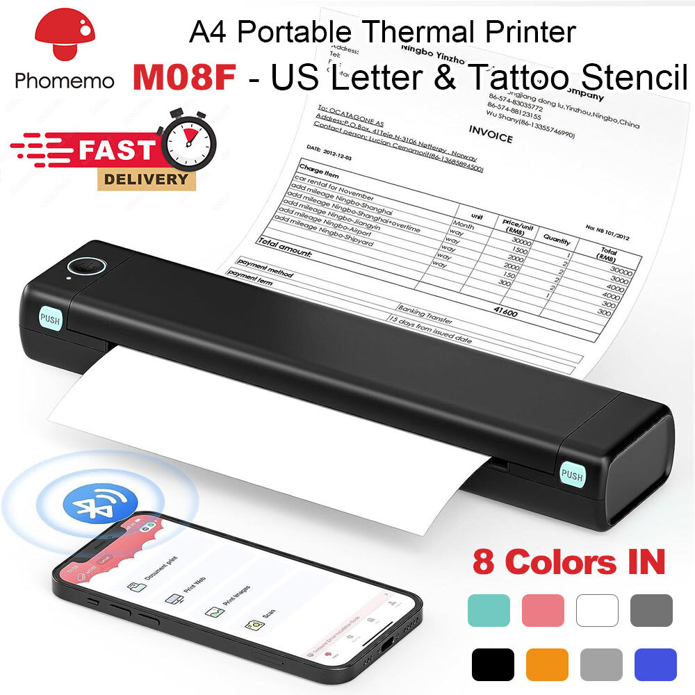 Phomemo M08F Wireless Tattoo Stencil Printer Portable Transfer