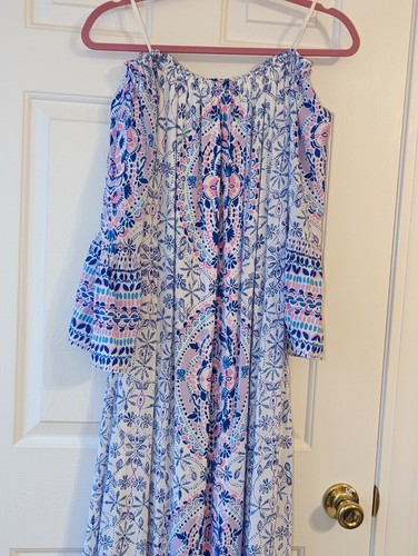 Lilly Pulitzer Abigale Time To Shine Engineered Off Shoulder Easy Dress 8,10 - Picture 8 of 13