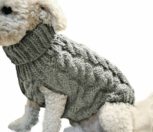 Pet Dog Warm Jumper Knit Sweater Clothes Puppy Cat Knitwear Costume Coat Apparel - Picture 1 of 46