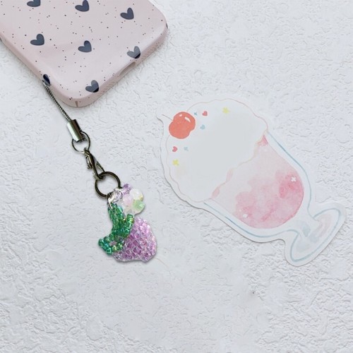 Grape Phone Accessory Enhances Overall Look Unique Beaded Lanyard Beads Texture - 第 3/8 張圖片