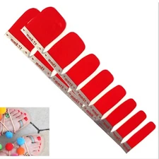 Jaysea Nails Pedicure Polish Wraps Color Bright Red Street Nail Art Strips, B4G1