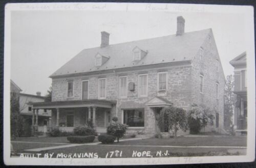HOPE NJ ~ 1930 RPPC ~ CASA COSTRUITA DAI MORAVIANI nel 1781 ~ PC foto reale - Foto 1 di 1
