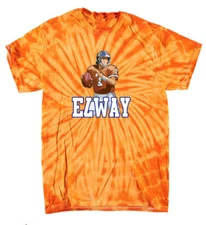 Tie-Dye John Elway Denver Broncos Pic T-Shirt