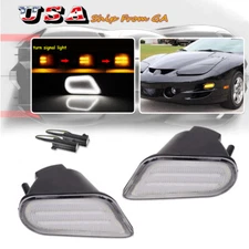 Sequential Switchback LED Front Corner DRL Turn Signal Lights For 98-02 Trans Am