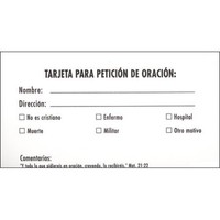 Tarjeta Para Petici&243n De Oraci&243n, Paq. De 100 (prayer Request Card, Tarjeta Para Petici&243n De Oraci&243n, Paq. De 100 (prayer Request Card,