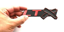 1Pc LTX 3D Letter Fender Side Rear Trunk Emblem Sticker Decal Black Red