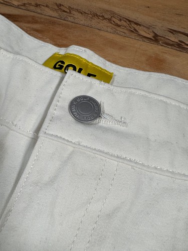 Pantaloni cargo Golf Wang panna bianco sporco cotone pesante twill gamba larga 34x30 - Foto 4 di 13