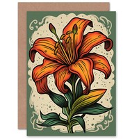 Orange Lilie Blume Muttertag Ihre Frau Geburtstagskarte
